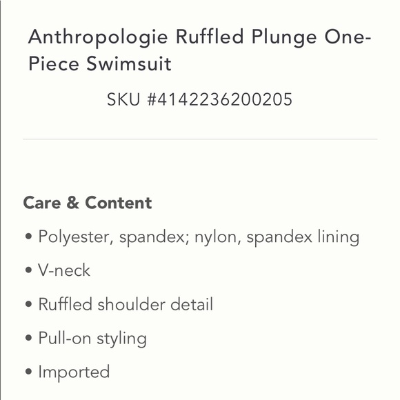 NWOT Anthropologie Ruffled Plunge One Piece Swimsuit - Picture 11 of 13